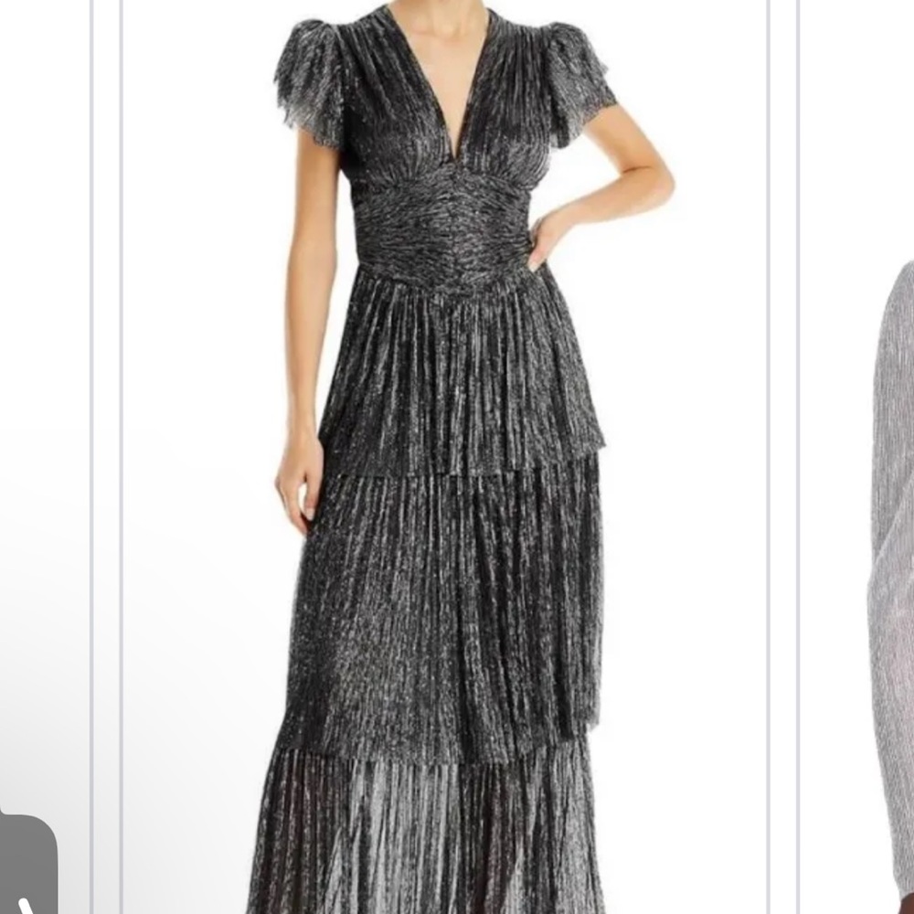 Sabina musayev black/ metallic short sleeve gown new with tags!!!